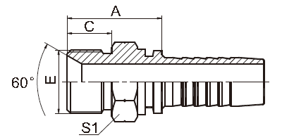 12611 мужская форма равного места конуса штуцеров 60° Бсп нержавеющей стали